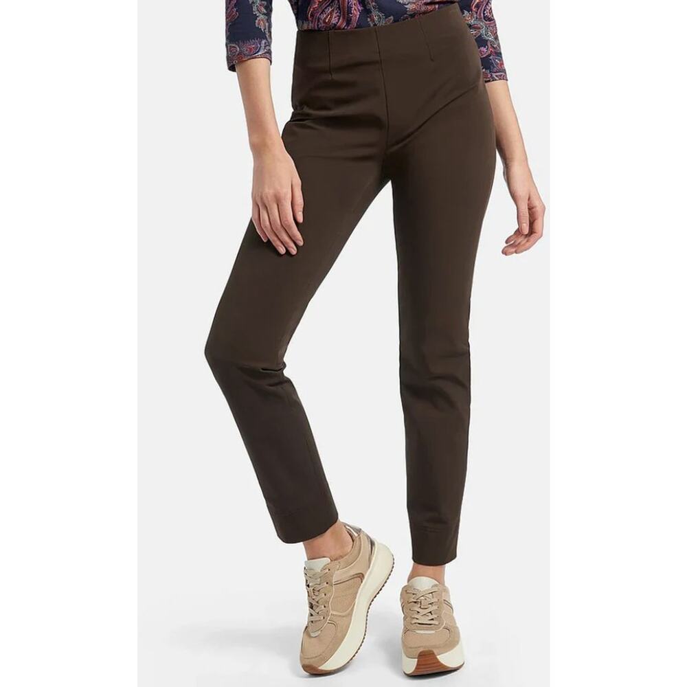 Rafaello Rossi $250 Penny Pants Full Length Ankle Stretch Ponte Size 38 Brown